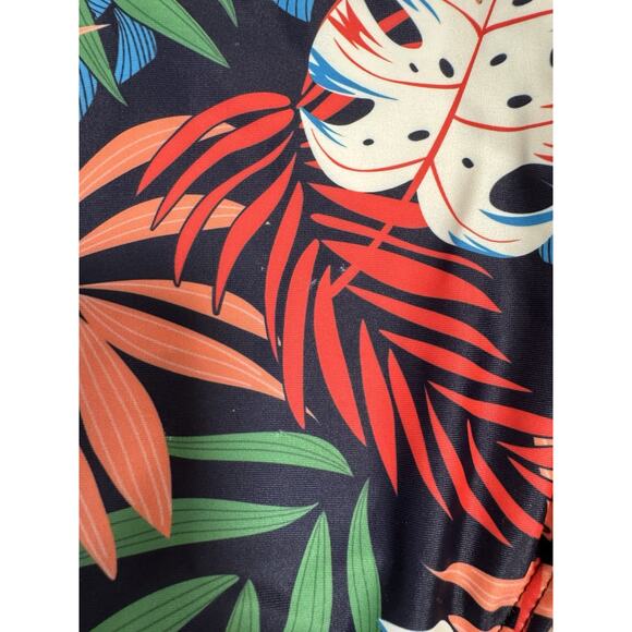 SUUKSESS Women Tummy Control Tankini Bathing Suit Ruffle High Waisted Tropical M - Picture 11 of 12